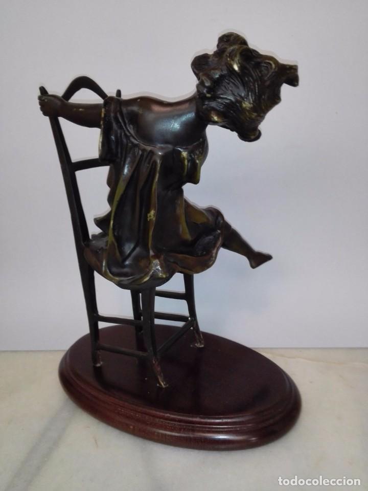 Arte: FIGURA NI&Ntilde;A, BRONCE - Foto 2