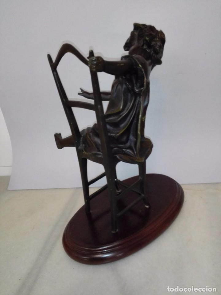 Arte: FIGURA NI&Ntilde;A, BRONCE - Foto 3
