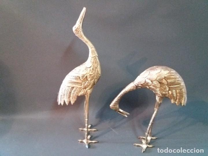 Arte: PAREJA DE GRULLAS DE BRONCE - Foto 1