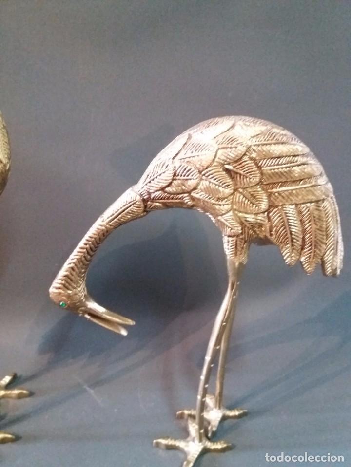Arte: PAREJA DE GRULLAS DE BRONCE - Foto 4