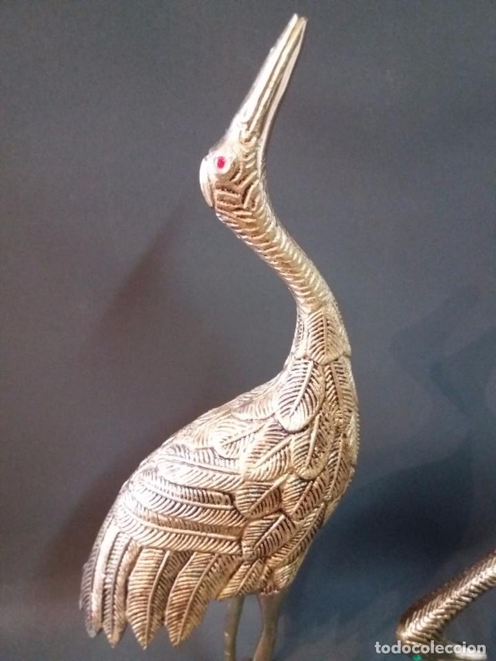 Arte: PAREJA DE GRULLAS DE BRONCE - Foto 5
