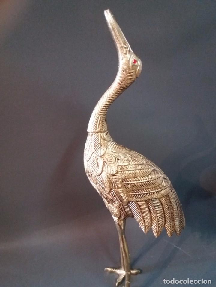 Arte: PAREJA DE GRULLAS DE BRONCE - Foto 6