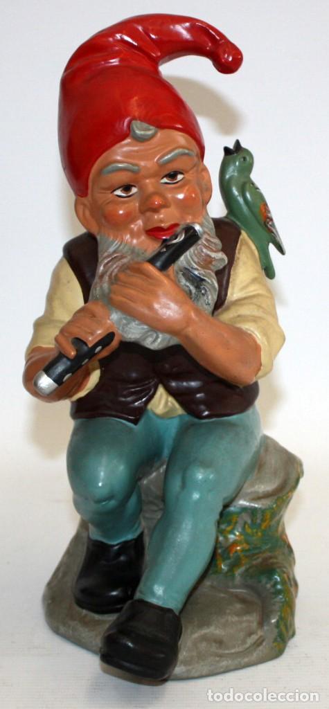Arte: FIGURA DE GNOMO EN TERRACOTA PINTADA. MANUFACTURA ALEMANA (HEISSNER GERMANY)
