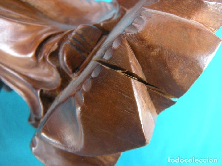 Arte: BUDA MONJE EN MADERA TALLADA - Foto 2