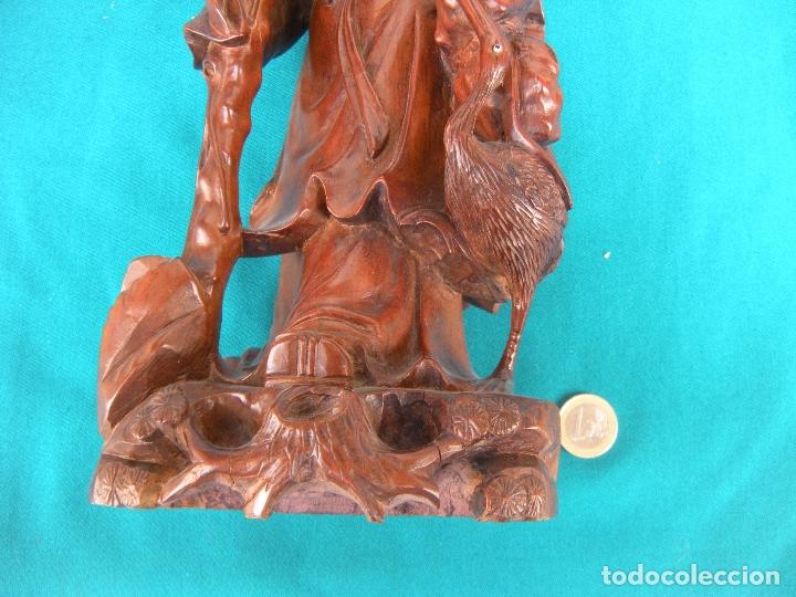 Arte: BUDA MONJE EN MADERA TALLADA - Foto 3