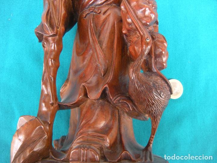 Arte: BUDA MONJE EN MADERA TALLADA - Foto 4