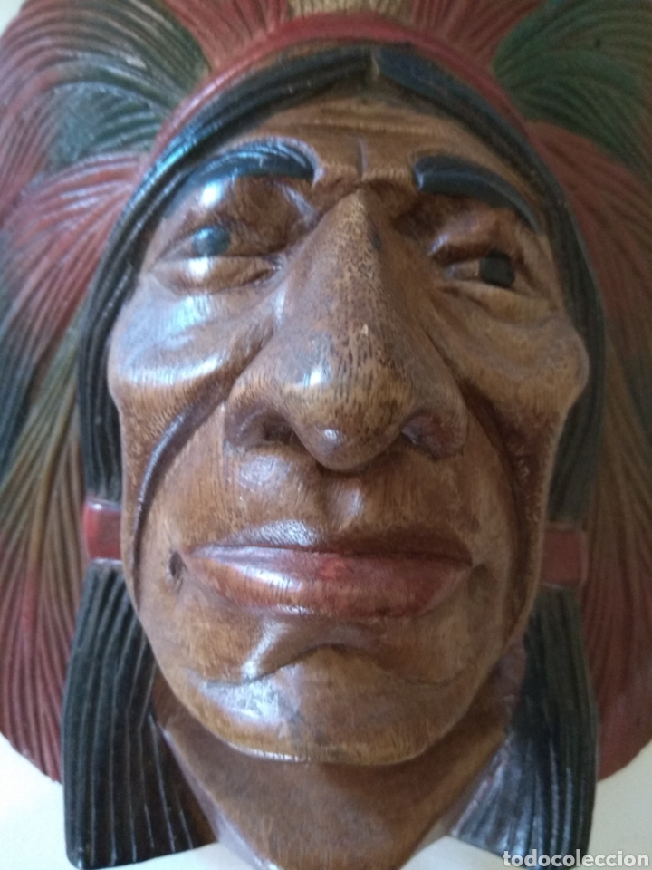 Arte: Talla de madera rostro indio - Foto 5