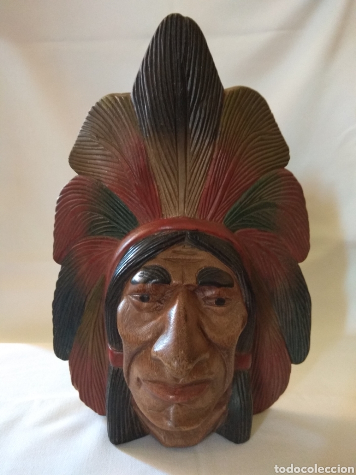 Arte: Talla de madera rostro indio - Foto 9