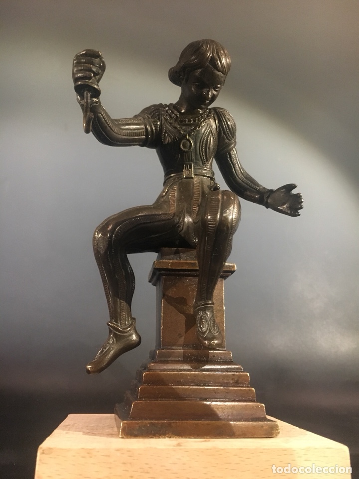 Arte: Buf&oacute;n de la corte bronce siglo XIX - Foto 1