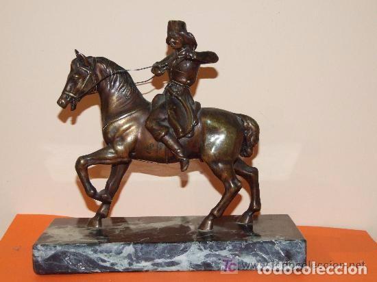 Arte: JINETE CON CABALLO EN BRONCE - Foto 2