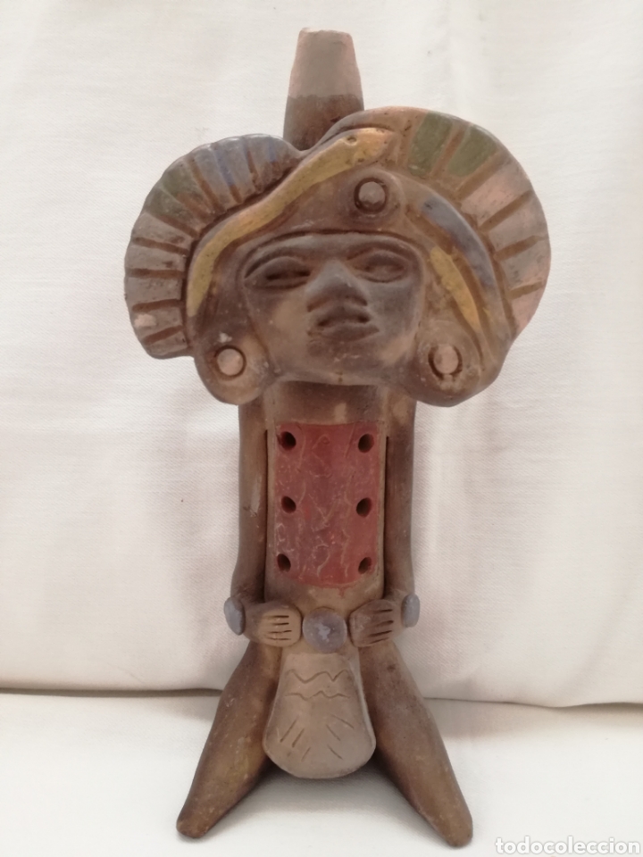 Arte: Flauta Azteca Terracota. - Foto 1
