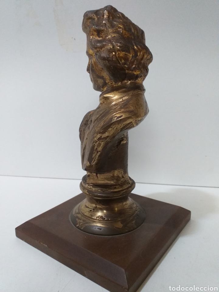 Arte: Antiguo busto en bronce, escultura de Beethoven, posiblemente hecha a mano por como se ve hecha. - Foto 2 - 158857345