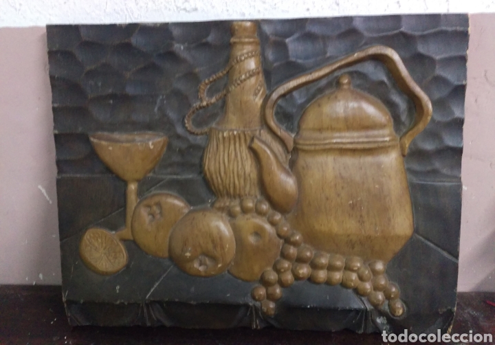 Arte: DESCONOCIDO: Talla en madera bajorrelieve BODEGON - Foto 2