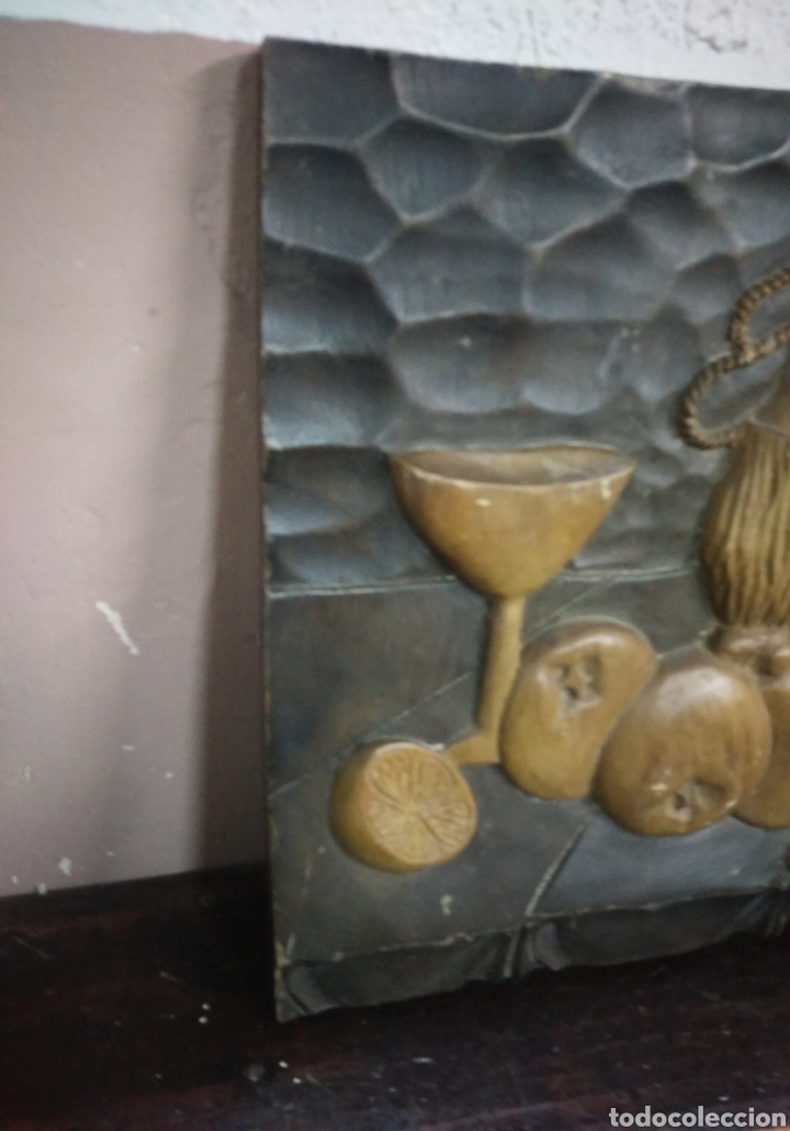 Arte: DESCONOCIDO: Talla en madera bajorrelieve BODEGON - Foto 6