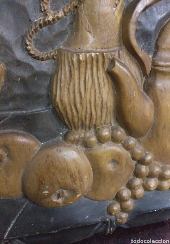 Arte: DESCONOCIDO: Talla en madera bajorrelieve BODEGON - Foto 8