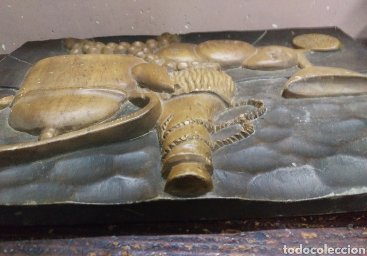Arte: DESCONOCIDO: Talla en madera bajorrelieve BODEGON - Foto 13