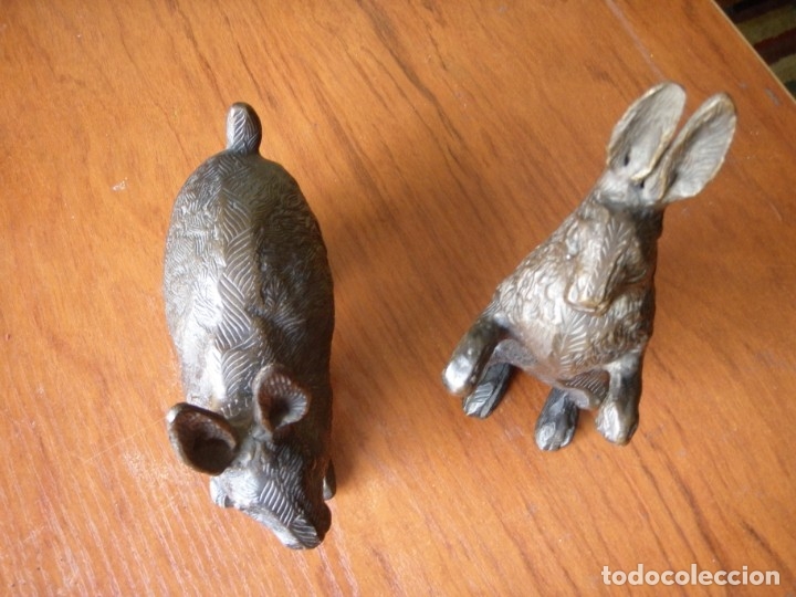 Arte: PAREJA DE CONEJOS DE BRONCE - Foto 4