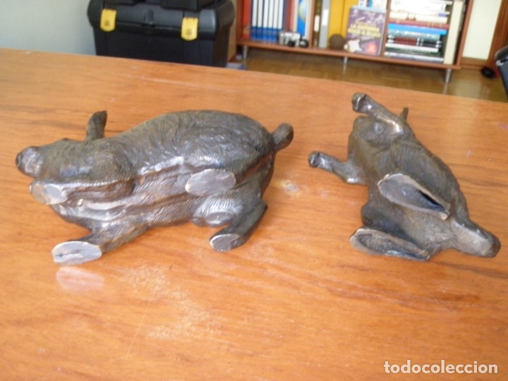 Arte: PAREJA DE CONEJOS DE BRONCE - Foto 8
