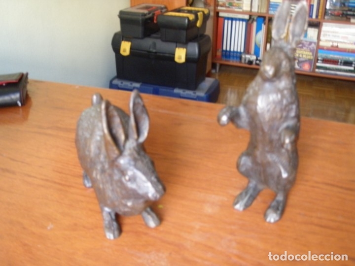 Arte: PAREJA DE CONEJOS DE BRONCE - Foto 10