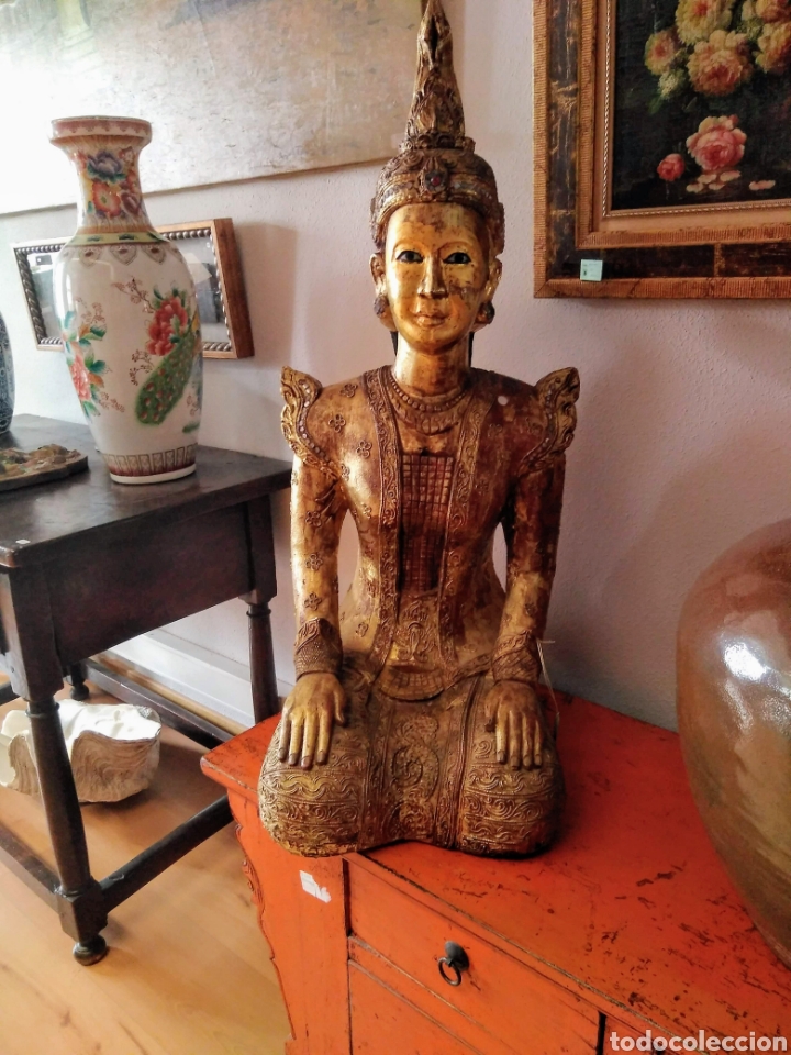 Arte: Talla en madera Budha - Foto 1