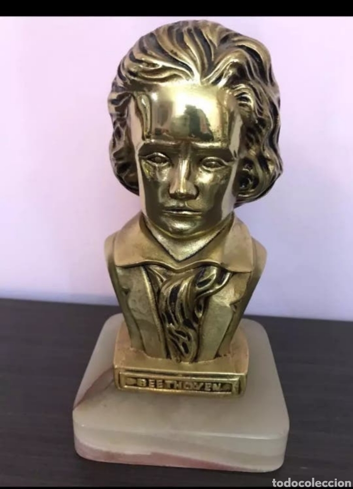 Arte: FIGURA BUSTO BEETHOVEN EN BRONCE - Foto 1