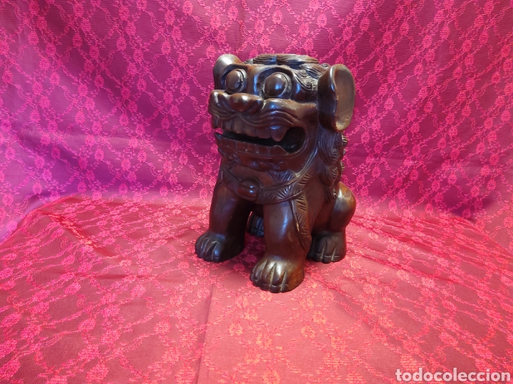 Arte: Perro de Foo ,talla en madera - Foto 4
