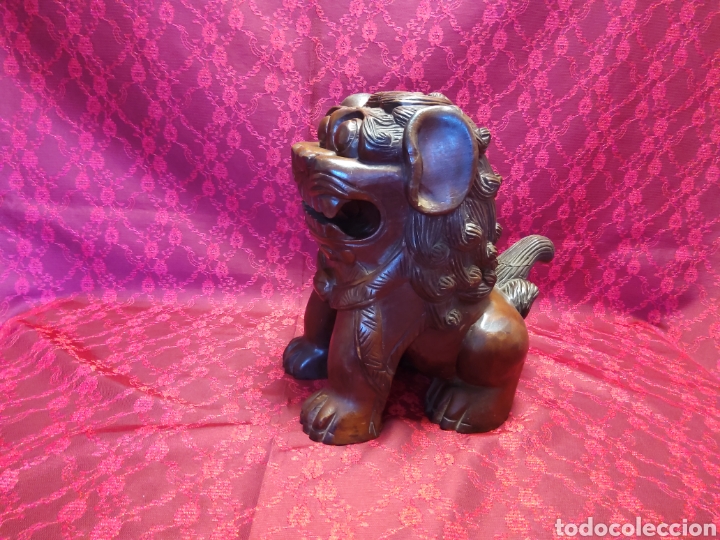 Arte: Perro de Foo ,talla en madera - Foto 6