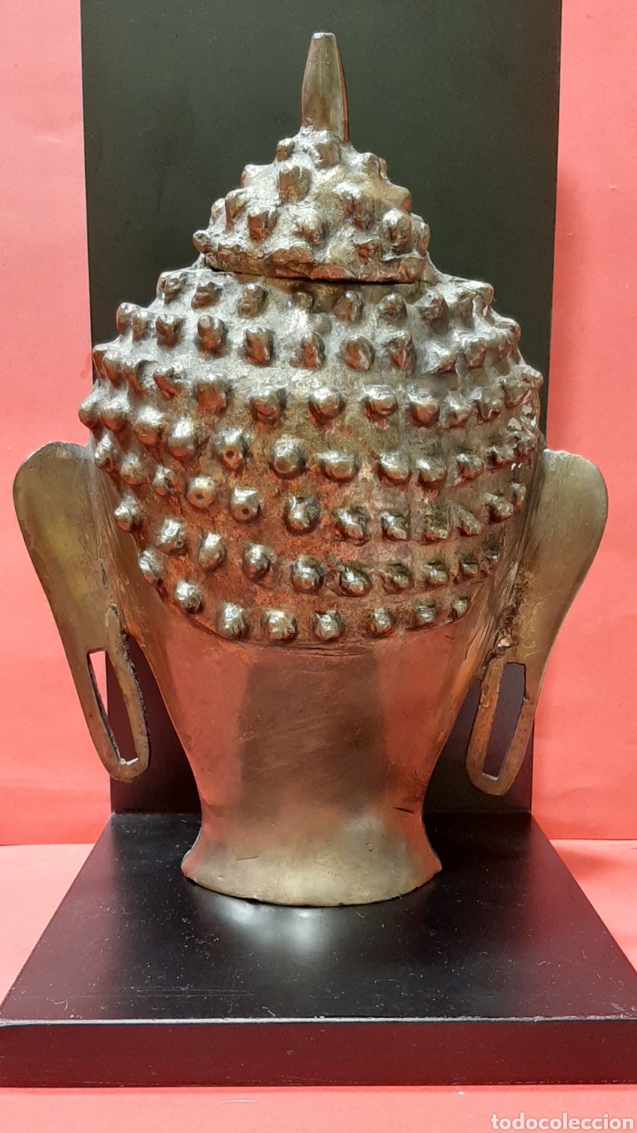 Arte: ANTIGUA CABEZA DE BUDA EN BRONCE. - Foto 2