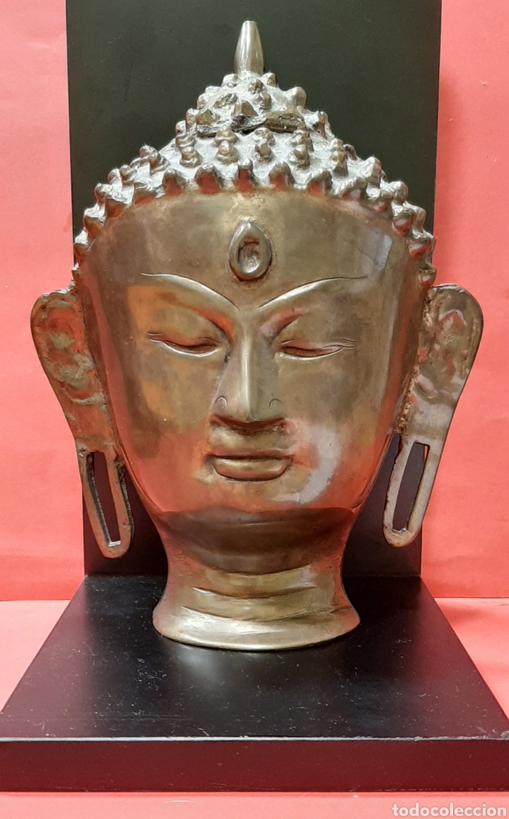 Arte: ANTIGUA CABEZA DE BUDA EN BRONCE. - Foto 1