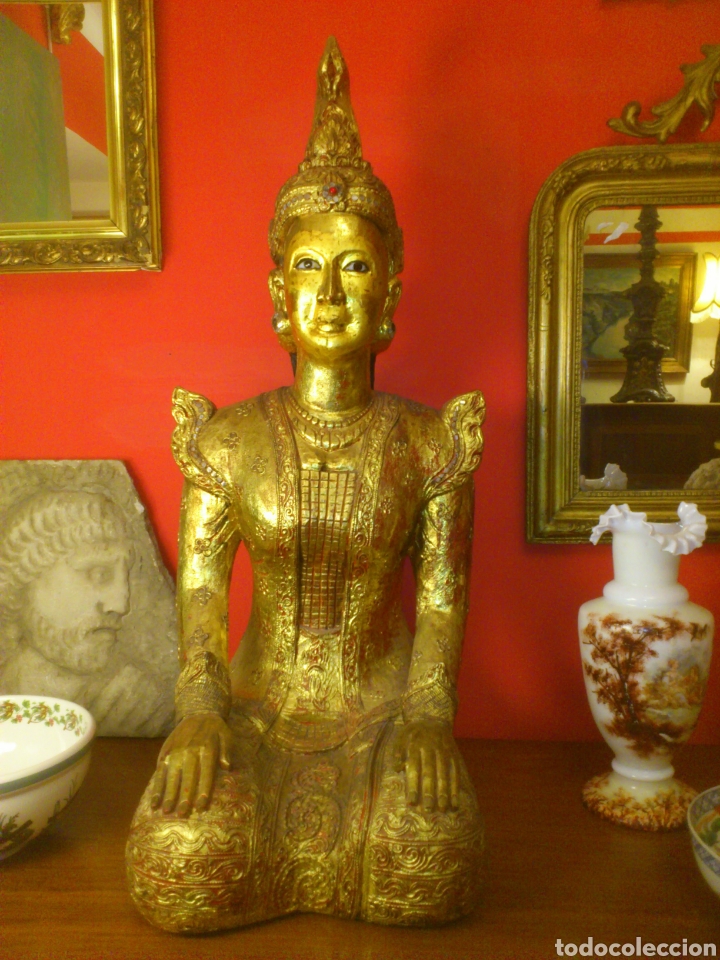 Arte: Talla en madera Budha - Foto 2