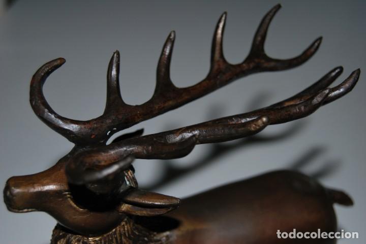 Arte: Antiguo Ciervo en Bronce Macizo - Foto 11
