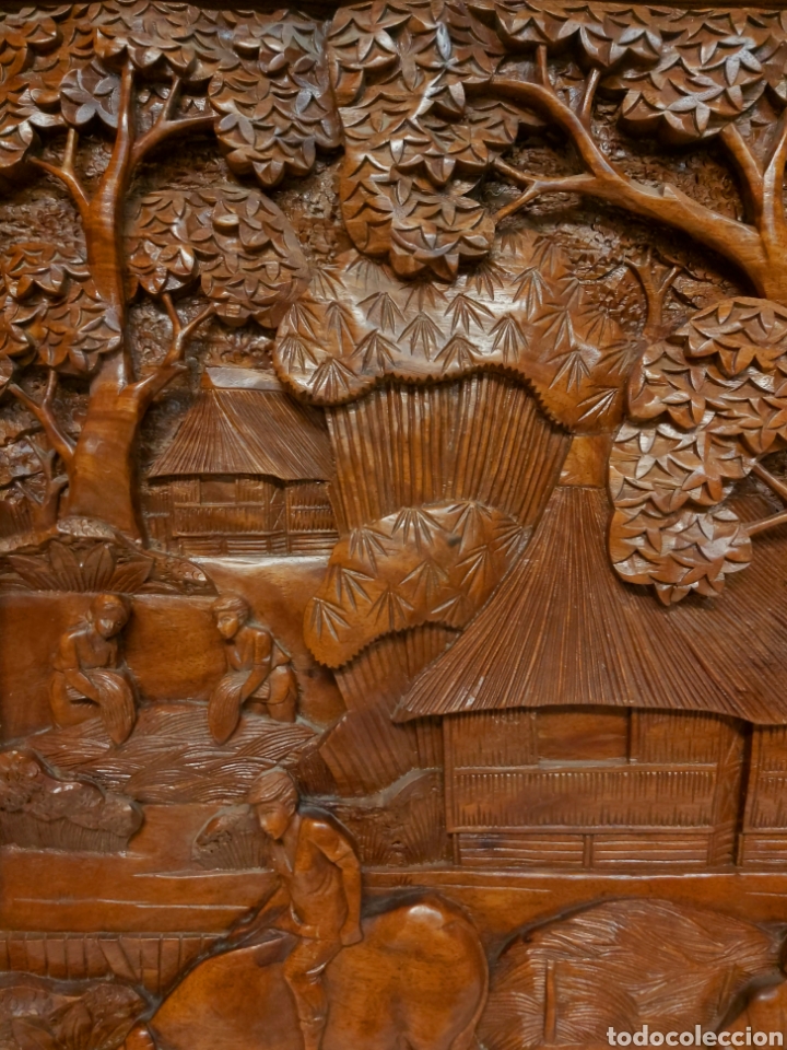 Arte: Enorme Plaf&oacute;n tallado madera - Foto 4
