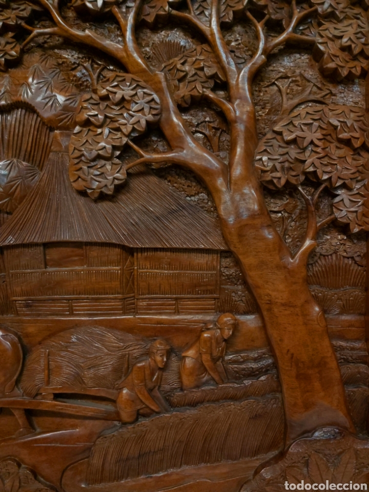 Arte: Enorme Plaf&oacute;n tallado madera - Foto 5
