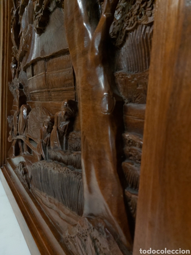 Arte: Enorme Plaf&oacute;n tallado madera - Foto 8