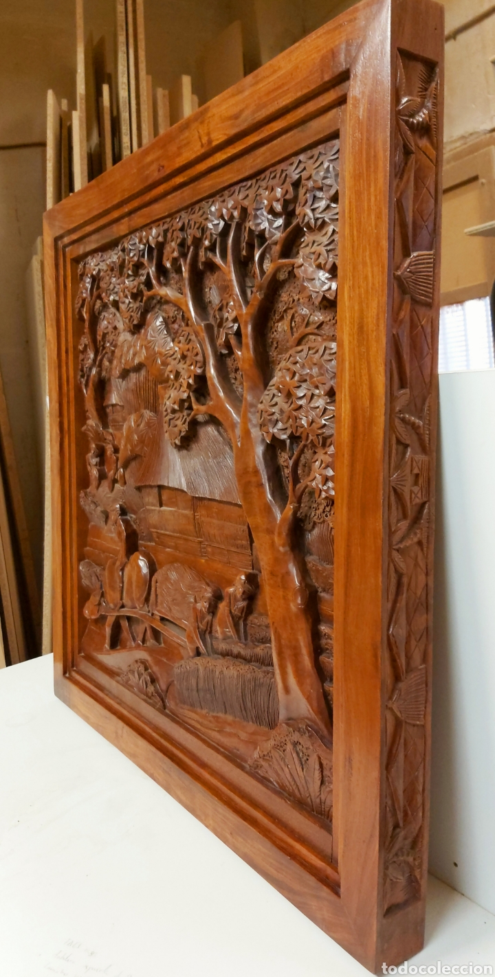 Arte: Enorme Plaf&oacute;n tallado madera - Foto 9