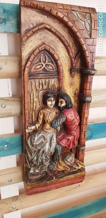 Arte: MAGNIFICA TALLA EN TABLON DE MADERA - Foto 2