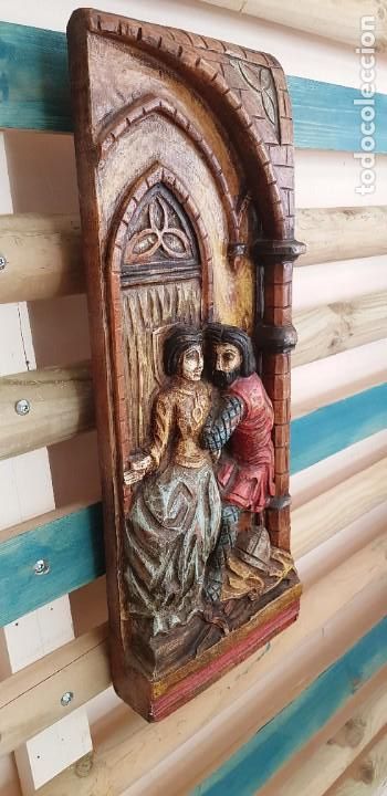 Arte: MAGNIFICA TALLA EN TABLON DE MADERA - Foto 9