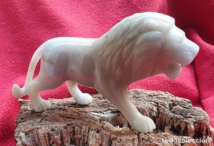 Arte: Figura Le&oacute;n Tallada en Jade - Foto 5