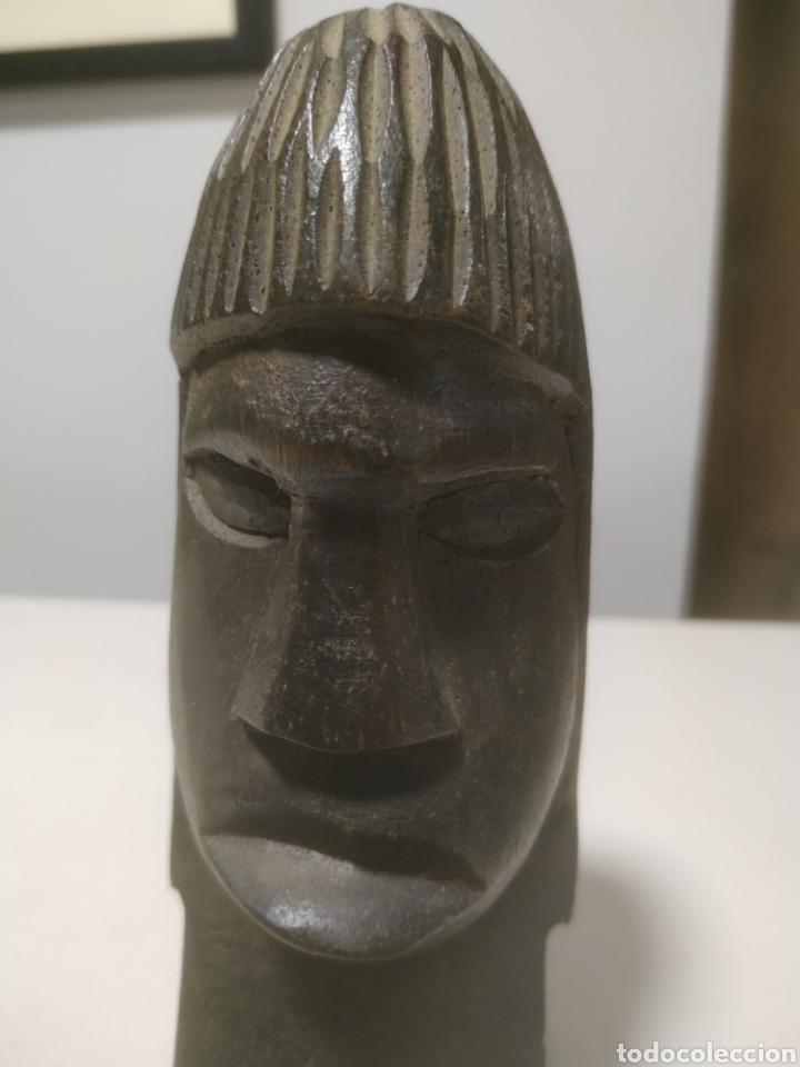 Arte: Cabeza africana en madera - Foto 1