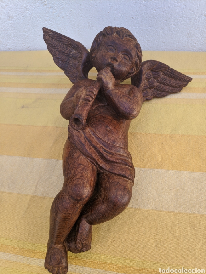 Arte: &Aacute;ngel tallado a mano - Foto 3