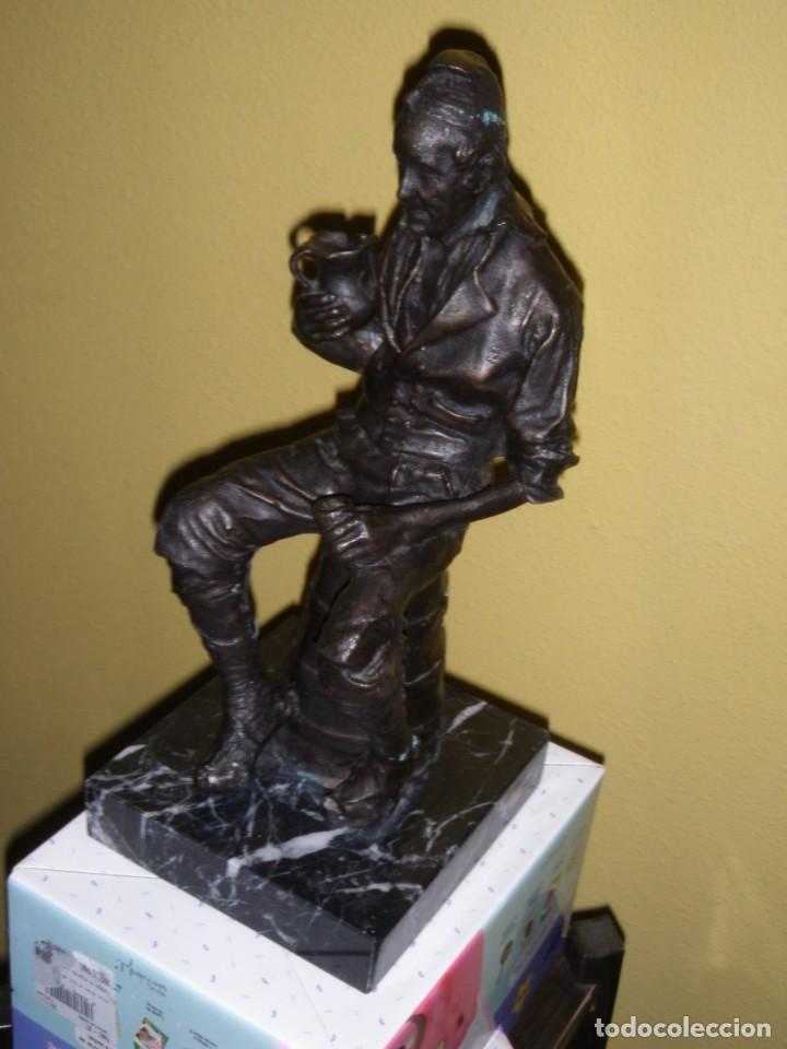 Arte: FIGURA BRONCE BASE DE M&Aacute;RMOL - Foto 1