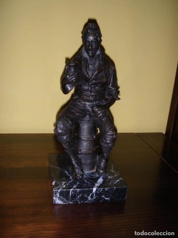 Arte: FIGURA BRONCE BASE DE M&Aacute;RMOL - Foto 6