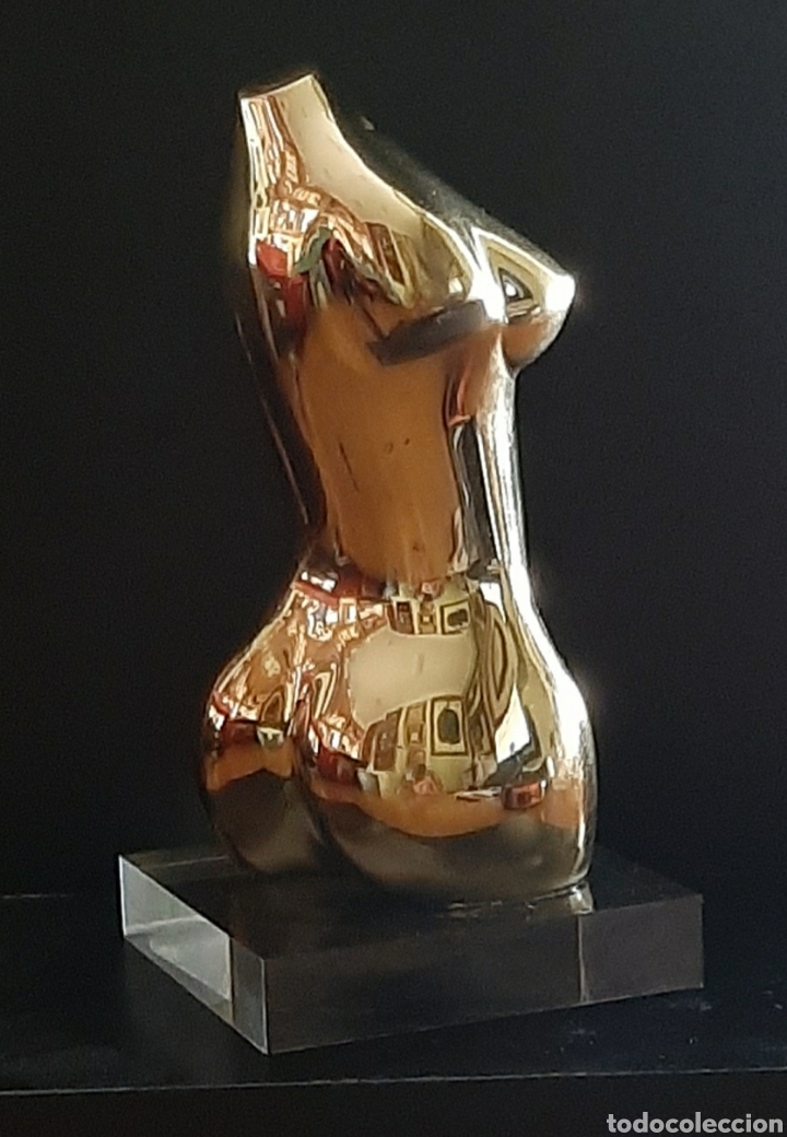 Arte: BUSTO DE MUJER EN BRONCE DORADO. - Foto 3
