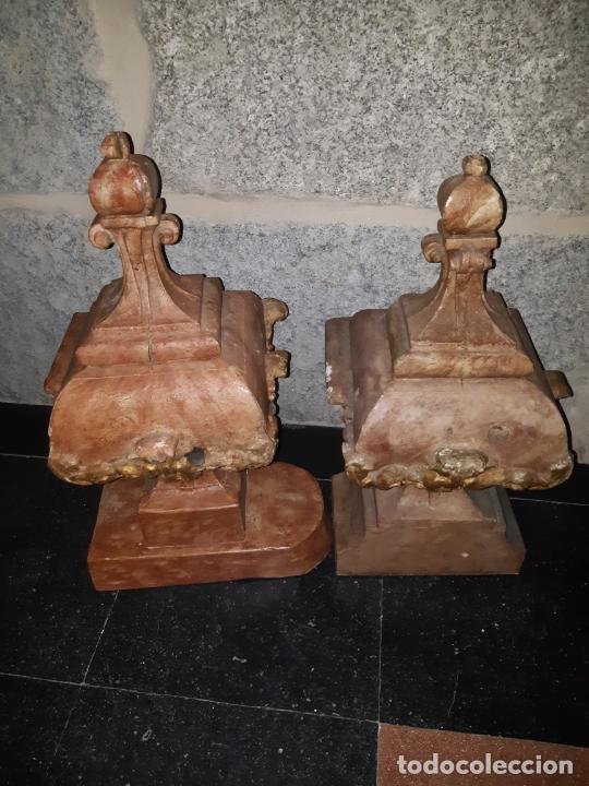 Arte: PAREJA DE PIN&Aacute;CULOS EN MADERA - Foto 1