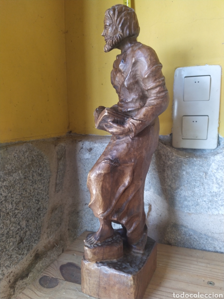 Arte: Santo con libro, madera antiguo - Foto 4