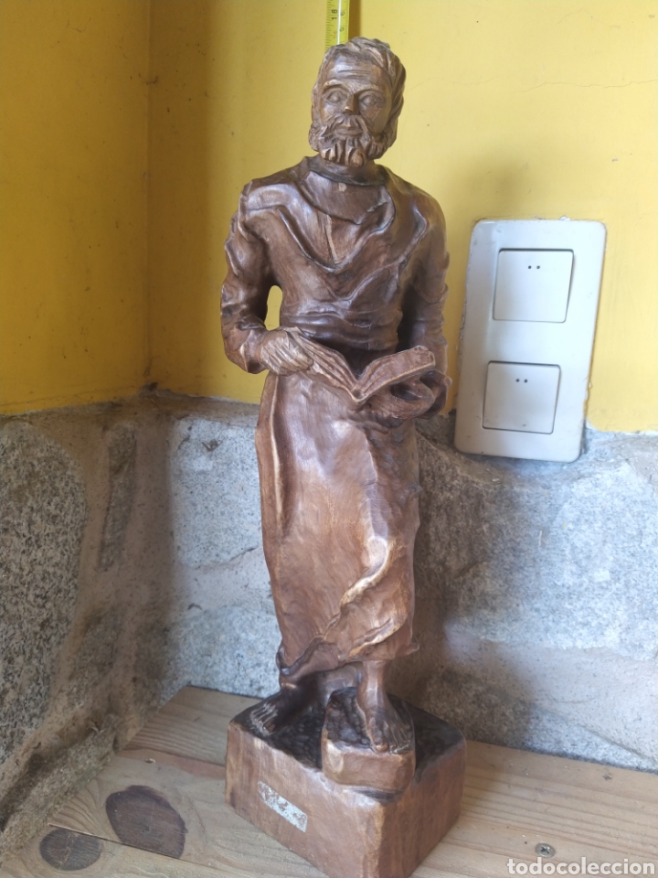 Arte: Santo con libro, madera antiguo - Foto 1