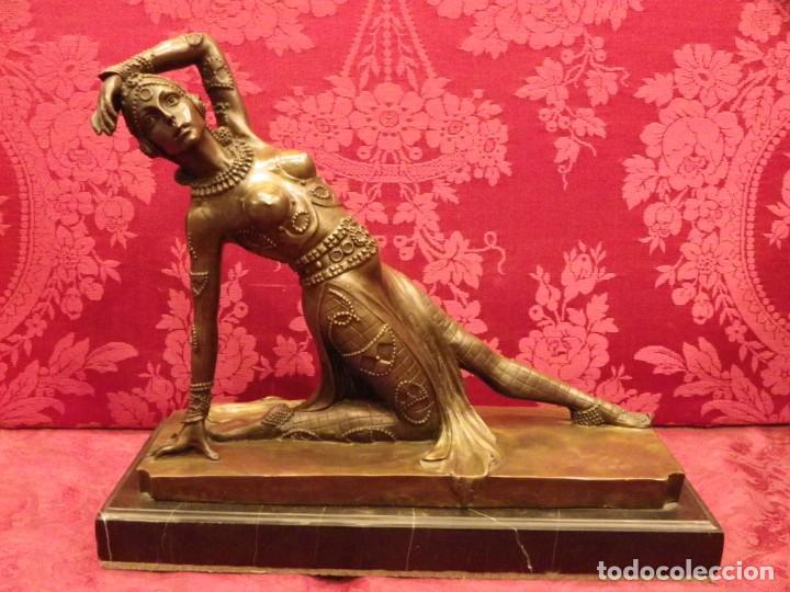 Arte: Bailarina Art Dec&oacute; bronce - Foto 1