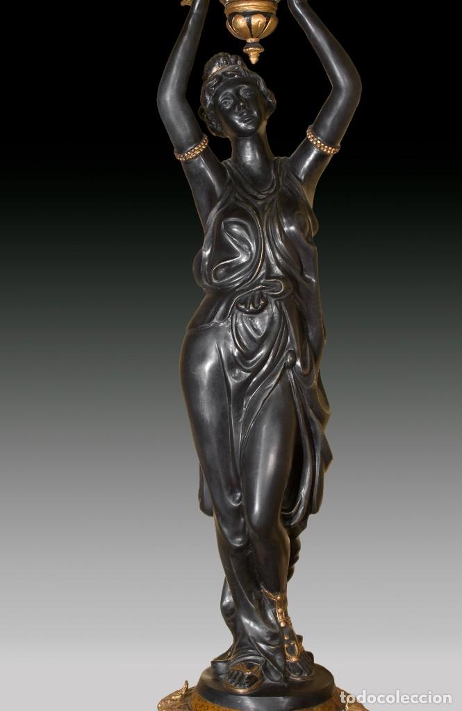 Arte: Luminaria en bronce policromado. - Foto 3