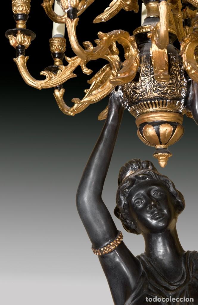 Arte: Luminaria en bronce policromado. - Foto 4