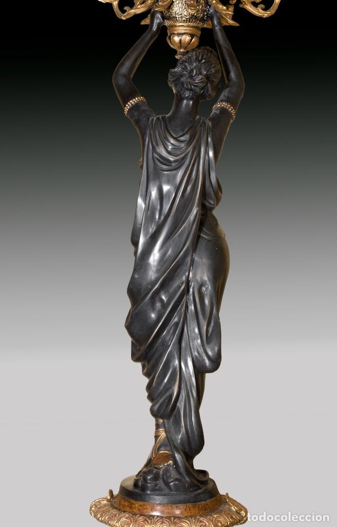 Arte: Luminaria en bronce policromado. - Foto 5